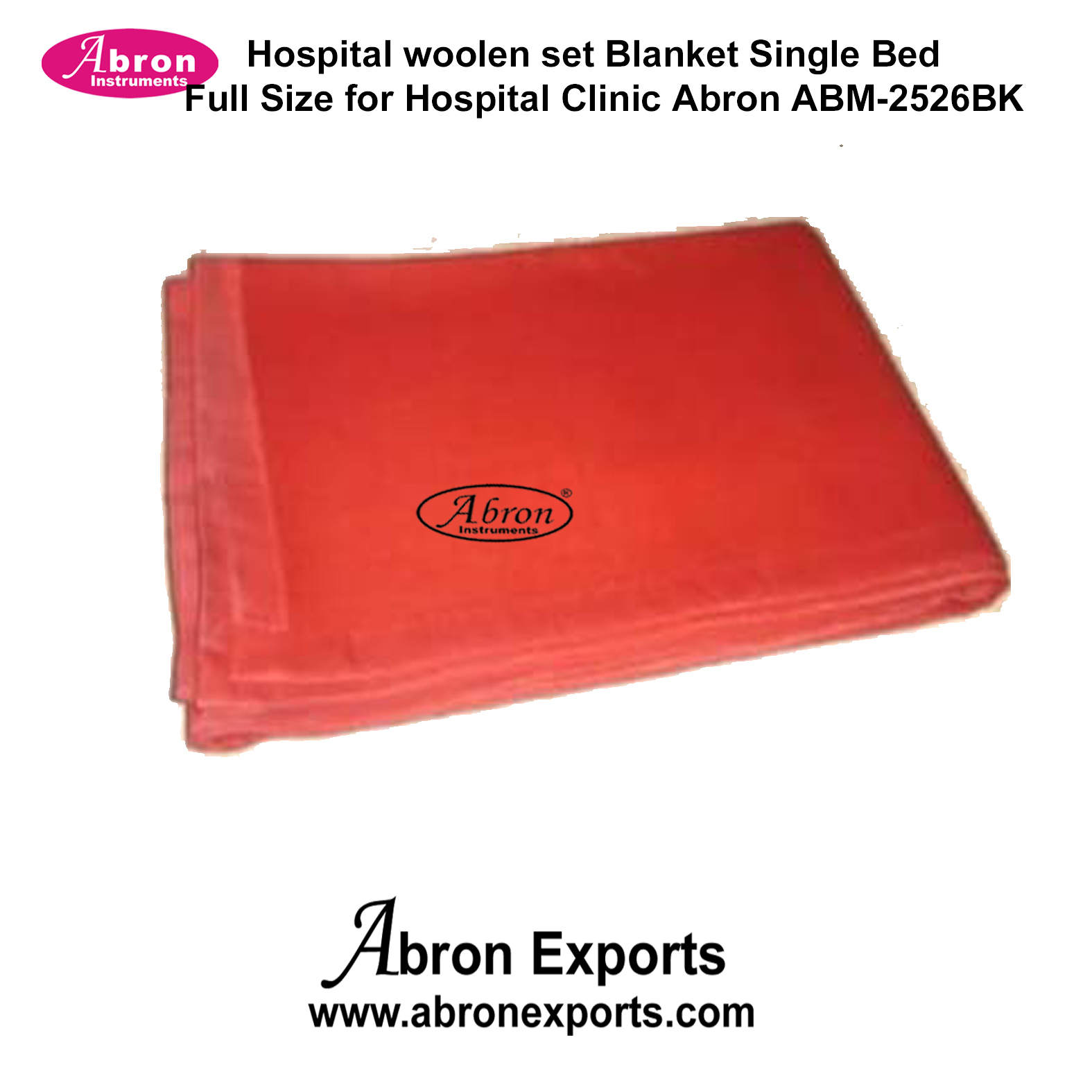 Hospital Woolen Set Blanket Single Bed Full Size For Hospital Clinic Abron ABM-2526BK 